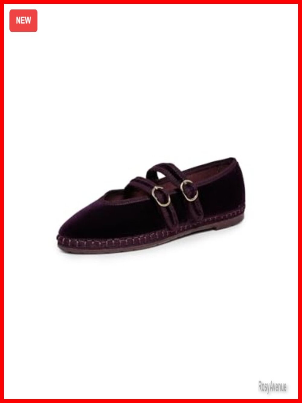Velvet Mary Jane Flats with Adjustable Buckle Straps